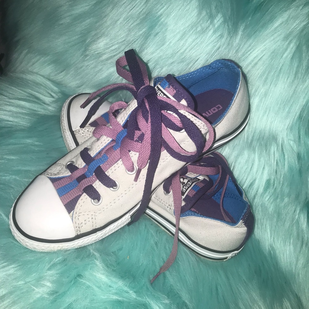 Grey, Purple & Blue Converse